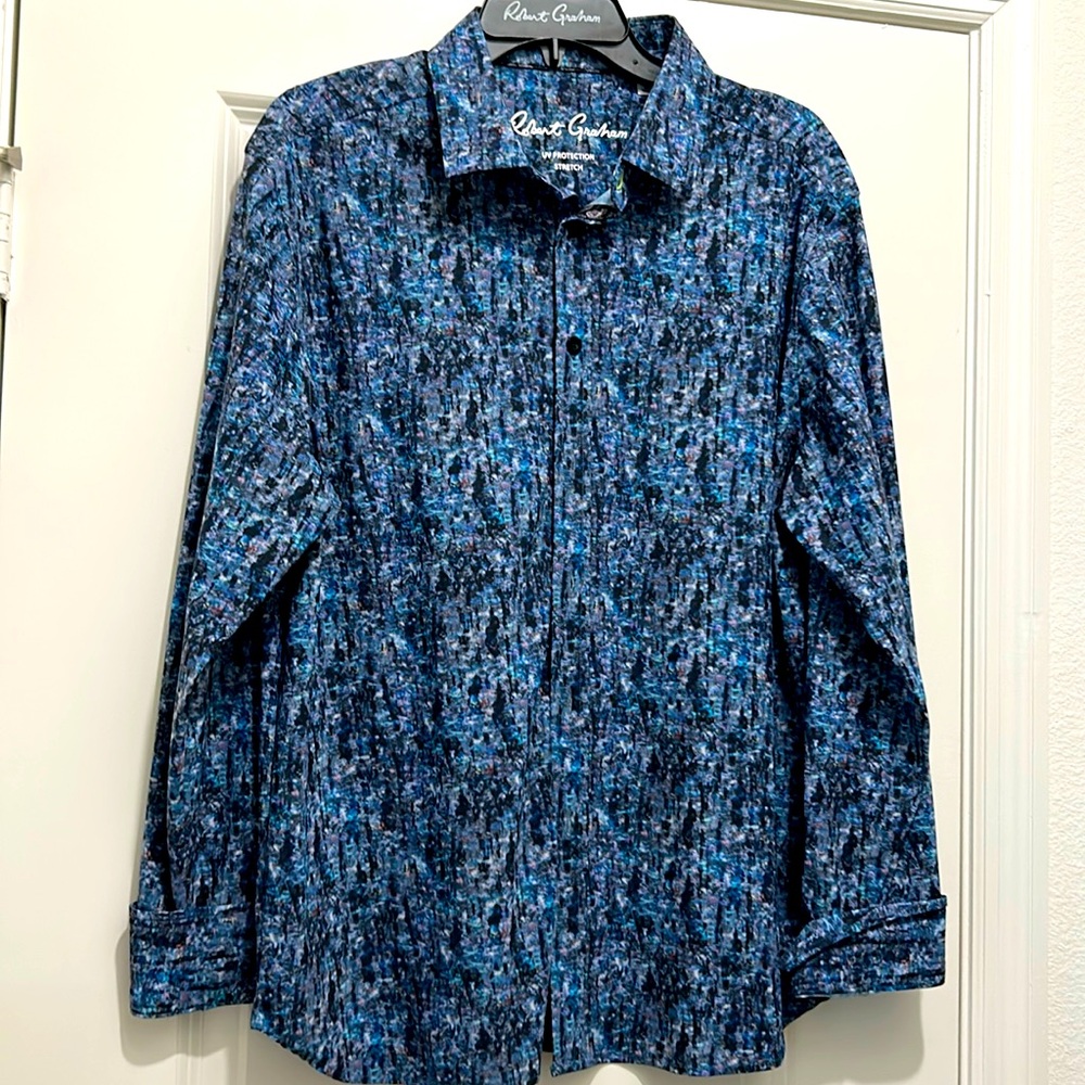 Robert Graham long sleeve shirt, size large, UV protection stretch